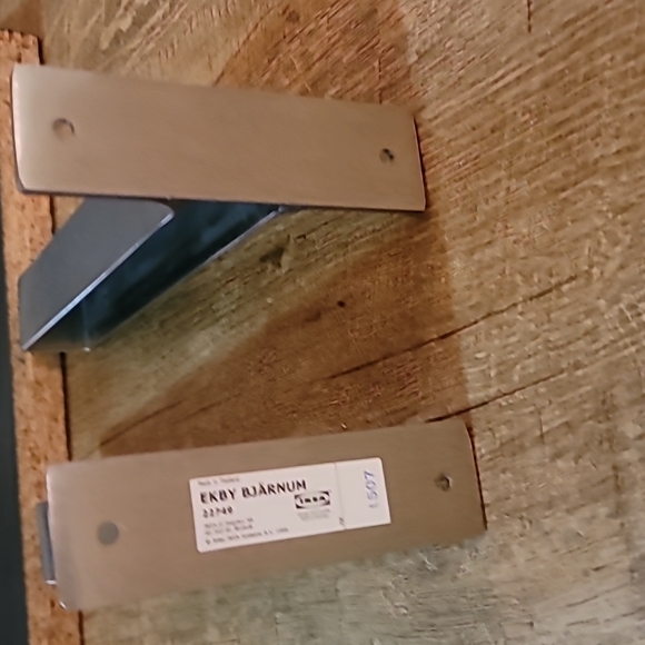 Floating shelves Like New black wood grain brushed aluminum ends set screws MINT - Picture 11 of 17